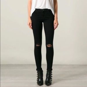 J Brand Black Ripped Jeans